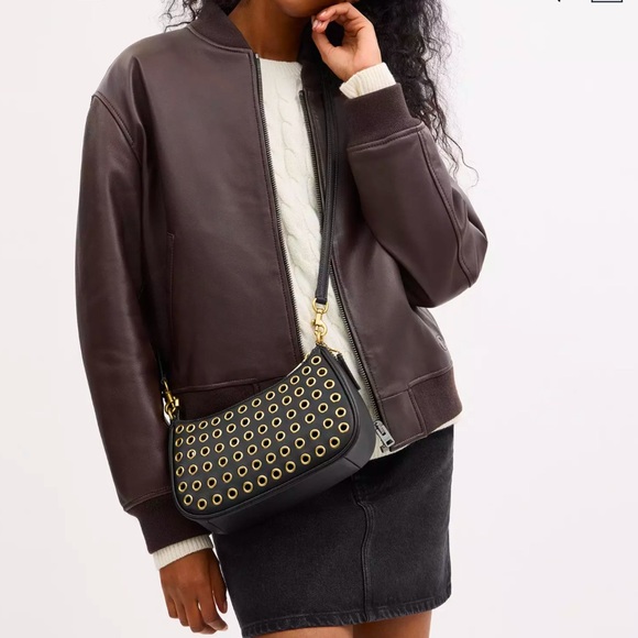 NWT COACH Teri Leather Shoulder Bag With Grommets - Picture 9 of 10